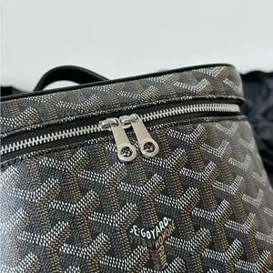 Goyard Black and Brown Belt Bag with Geometric Pattern